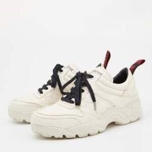 Zadig & Voltaire NWOB Cream Leather‎ Low Top Lace up Sneakers Size EU 39/US 8